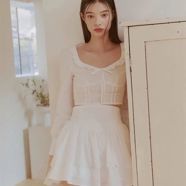 [BUNJANG] Not Your Rose Irene Skirt White Size S / 낫유어로즈 아이린 스커트 화이트 S