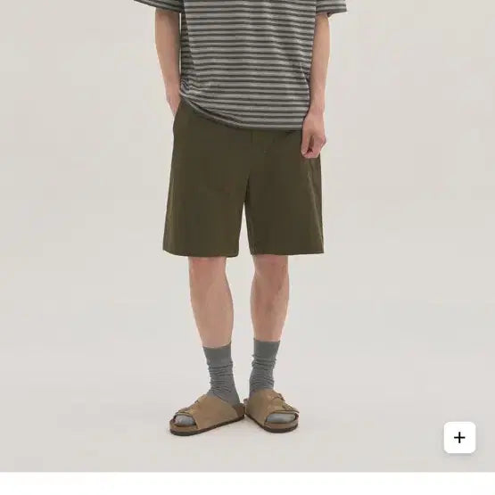 [BUNJANG] The Row Stripe Border Pocket Tee Charcoal Olive / 2)인더로우 스트라이프 보더 포켓 티 차콜올리브