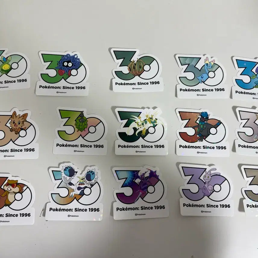[BUNJANG] Pokemon 30th Anniversary Sticker Set (15 Types) / 포켓몬 30주년 기념 스티커 15종