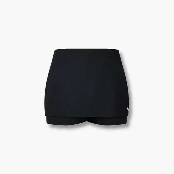 [BUNJANG] Heliot Emil Skirt Shorts Black Logo Embroidery Size 34 / (미착용) Heliot Emil 엘리엇에밀 치마반바지 34