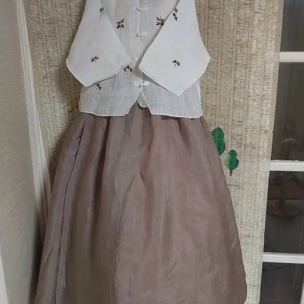 [BUNJANG] Ramie Hanbok Top and Skirt Set / 마 여성 한복 저고리 치마 세트