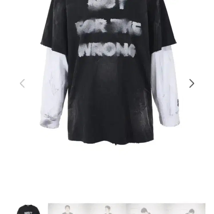 [BUNJANG] NOS COULEURS Smudge Layered T-Shirt Black / NOS COULEURS 스머지 레이어드 티셔츠 블랙