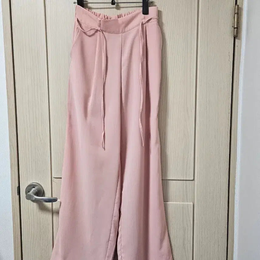 [BUNJANG] Pink Wide-Leg Slacks Pants / 핑크색 와이드 슬랙스