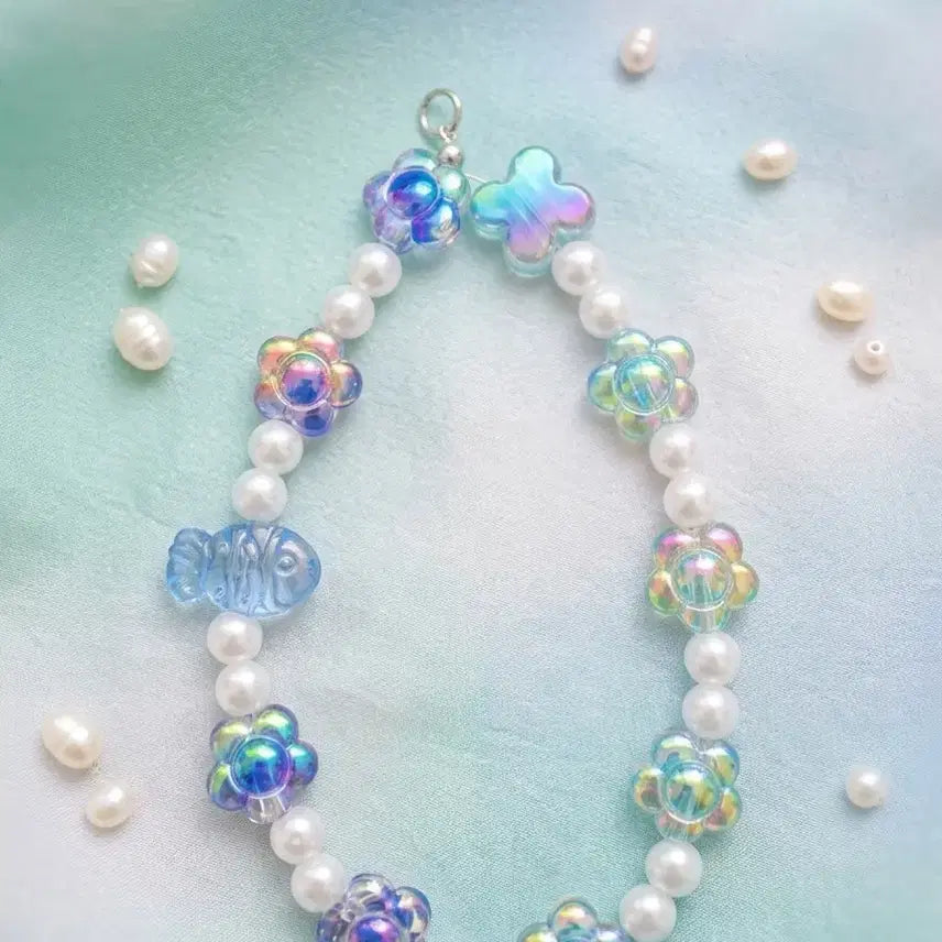 [BUNJANG] Handmade Beaded Strap Keychain / 비즈 스트랩 키링