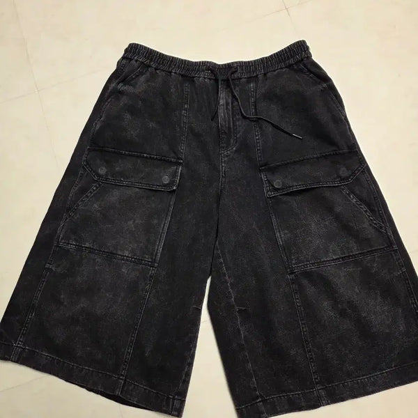 [BUNJANG] Joon Ji 26SS Black Denim Bermuda Cargo Pants / 준지 26ss 흑청버뮤다