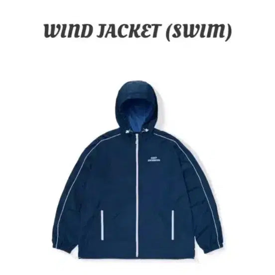 [BUNJANG] BTS Swim Windbreaker Jacket (Navy/White, Size M) / BTS 스윔 바람막이 M