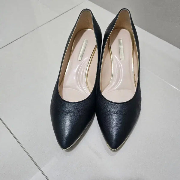 [BUNJANG] Soda Gen. Sheepskin Black Pumps Heels Shoes / 소다제화 양가죽 블랙 펌프스 힐 구두