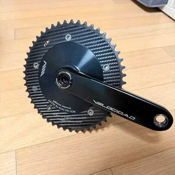 [BUNJANG] Velocidad V2 Disc Crankset with Unknown Carbon Chainring / 벨로시닷 디스크 크랭크셋, 언노운 카본 체인링