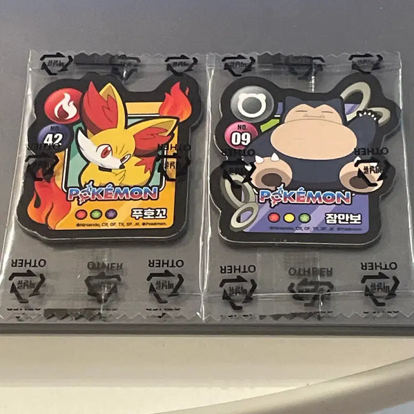 [BUNJANG] Pokemon Choco Chip Magnet Snorlax & Fennekin Bundle Set / 포켓몬 마그넷 세븐일레븐 초코칩 마그넷 잠만보 푸호꼬 일괄
