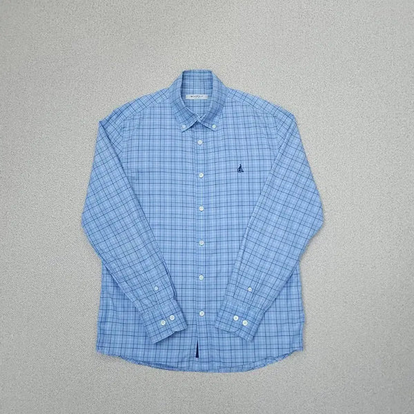 [BUNJANG] BEANPOLE Men's Long-Sleeve Check Shirt / (100) 빈폴 남자 체크 셔츠 긴팔 남방 봄 가을 슬림핏 W4182