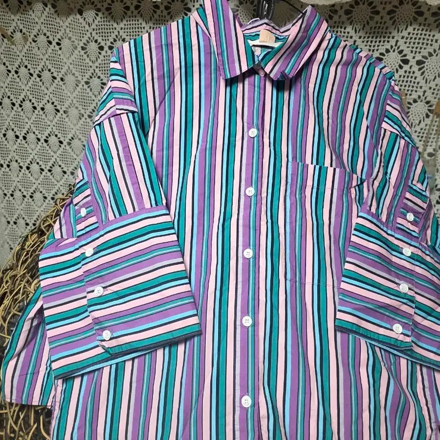 [BUNJANG] Striped Casual Shirt / 여성상의