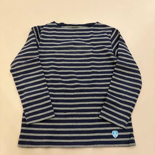 [BUNJANG] Orcival Striped Long Sleeve T-shirt Navy/Grey Women's Size 1 / ORCIVAL 오르치발 스트라이프 롱슬리브 네이비/그레이