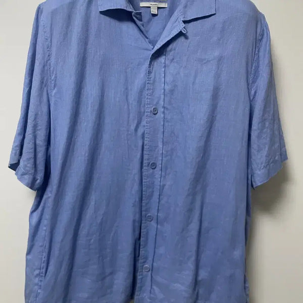[BUNJANG] COS Two-Pocket Linen Open Collar Shirt Sky Blue L / COS 투포켓 린넨 오픈카라 셔츠