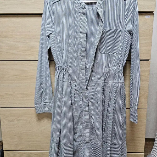 [BUNJANG] Plastic Island Striped Shirt Dress (Size S) / 플라스틱 아일핸드 스트라이프 셔츠 원피스(S사이즈)