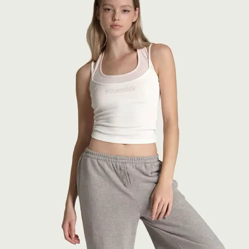 [BUNJANG] Klishier Soft Layered Sleeveless White / 클리시어 소프트 레이어드 슬리브리스