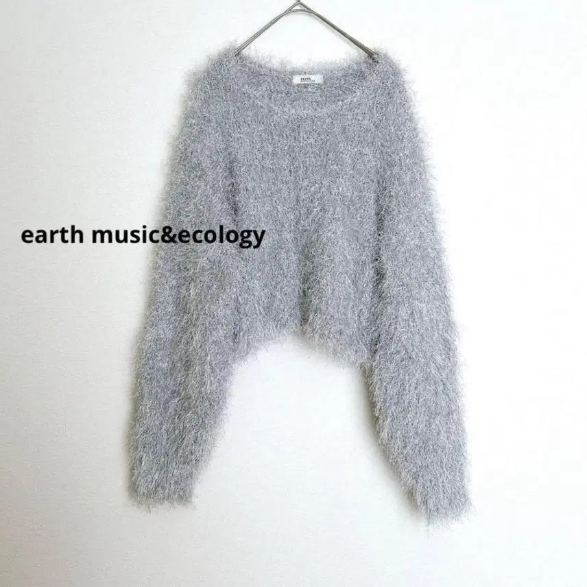 [BUNJANG] Earth Music & Ecology Grey Knit Hime Gyaru Style / 어스뮤직 그레이 니트 히메갸루 일브 스나계 양산형