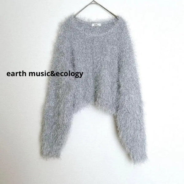 [BUNJANG] Earth Music & Ecology Grey Knit Hime Gyaru Style / 어스뮤직 그레이 니트 히메갸루 일브 스나계 양산형