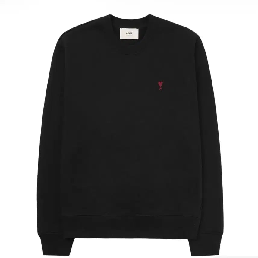 [BUNJANG] AMI Small Heart Logo Sweatshirt Black / 아미 스몰 하트 로고 맨투맨 블랙