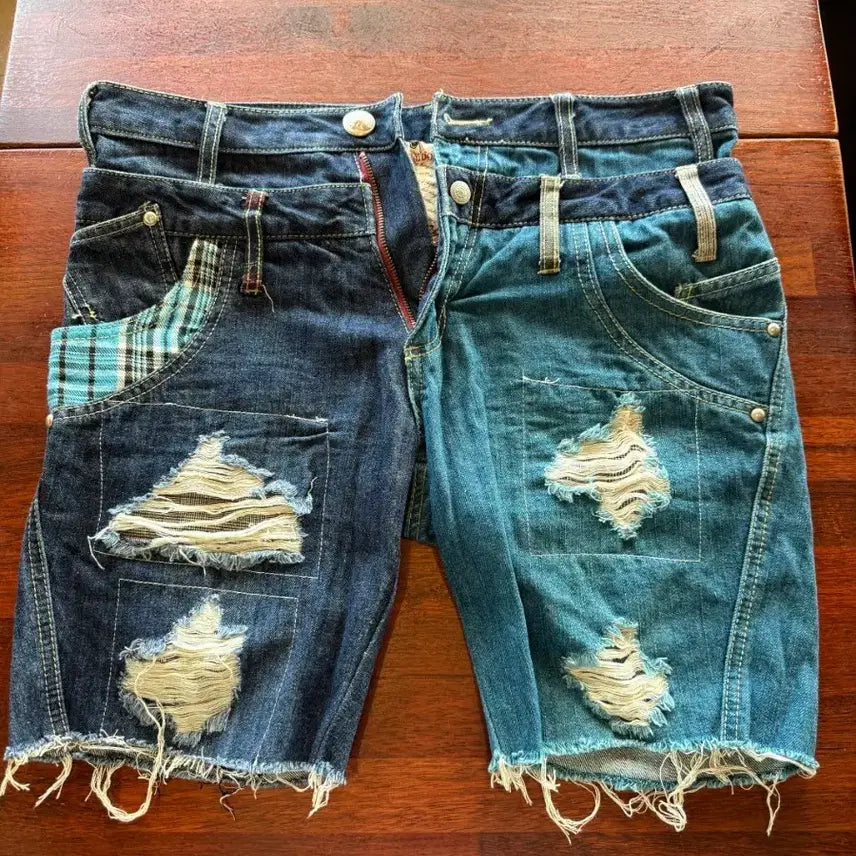 [BUNJANG] Patchwork Denim Shorts / 패치워크 데님 반바지