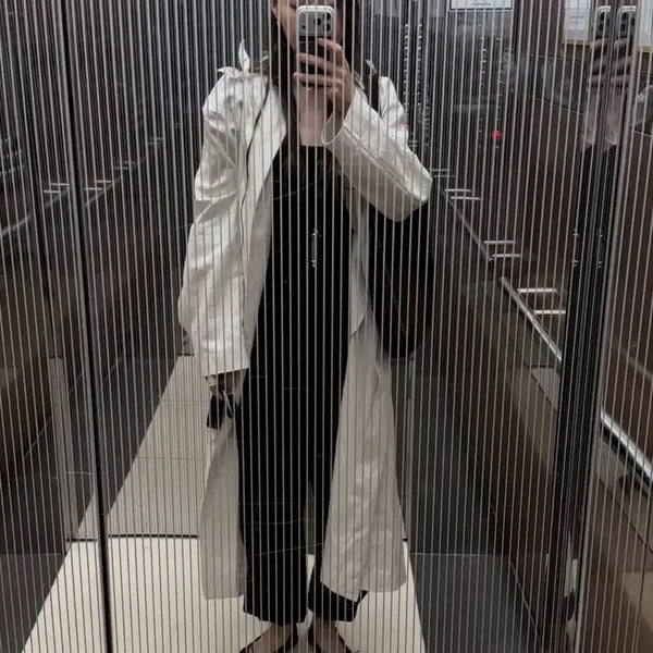 [BUNJANG] Opheden Linen Round Neck Long Jacket / [새상품] 오브헤덴 린넨 라운드넥 롱 자켓
