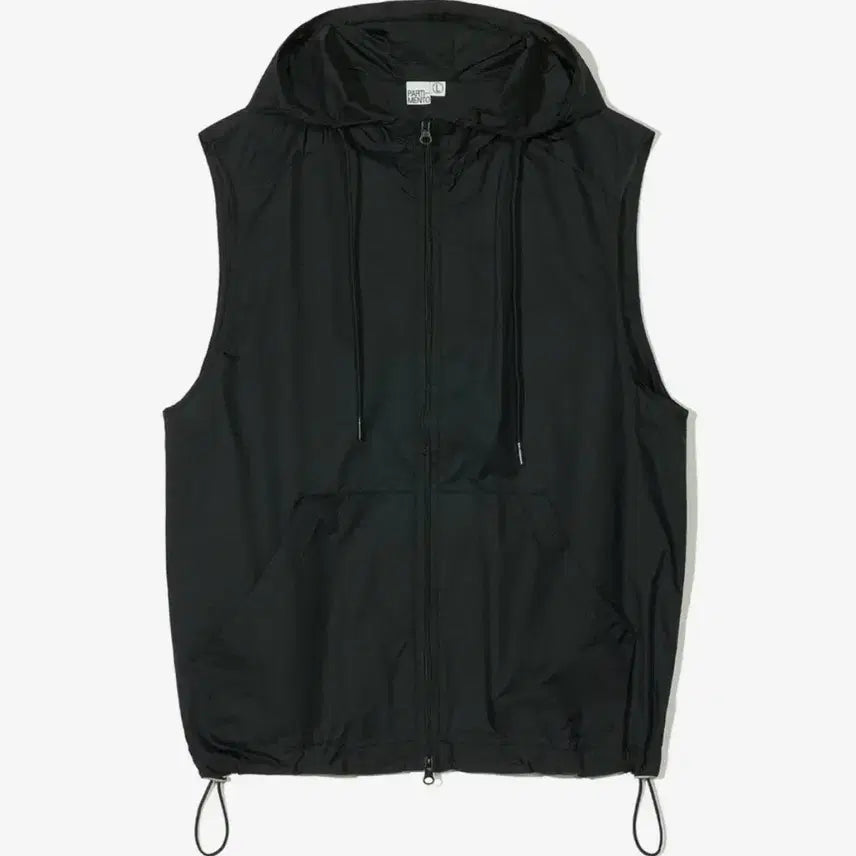 [BUNJANG] SHEER Hood Vest Black (S) / 시어 후드 베스트 블랙(s)
