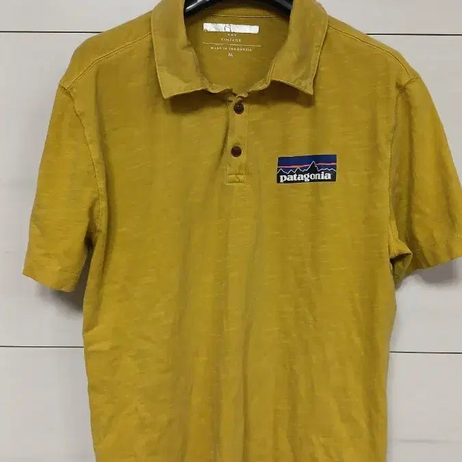 [BUNJANG] Patagonia Short Sleeve Polo Shirt Yellow / 파타고니아 반팔 카라티 옐로우