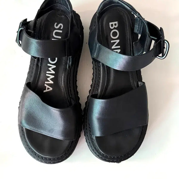 [BUNJANG] SUECOMMA BONNIE Black Cubic Strap Sandals / 슈콤마보니의 블랙 큐빅 샌들