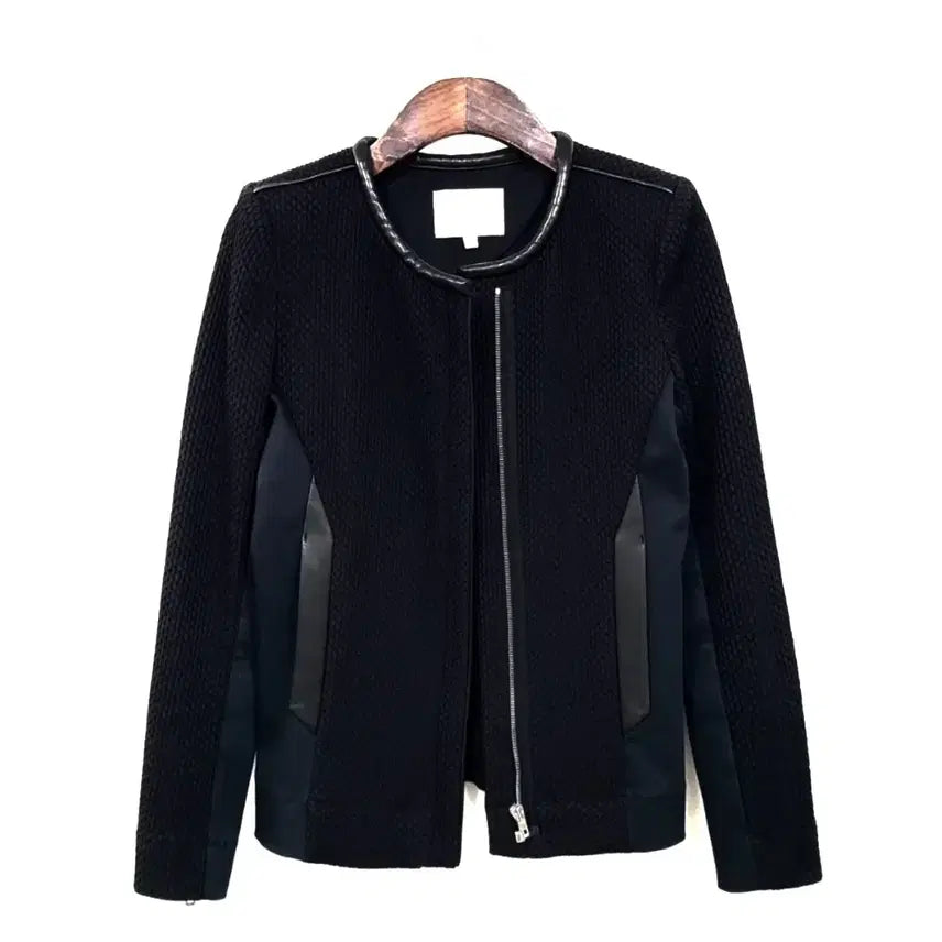 [BUNJANG] IRO Brock Textured Leather Trim Zip-Up Jacket B241 / IRO 이로 브록 텍스처 가죽 트리밍 집업 B241