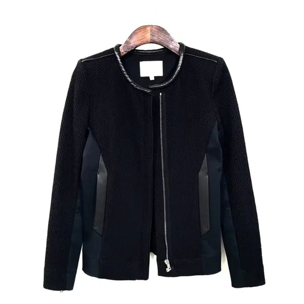 [BUNJANG] IRO Brock Textured Leather Trim Zip-Up Jacket B241 / IRO 이로 브록 텍스처 가죽 트리밍 집업 B241