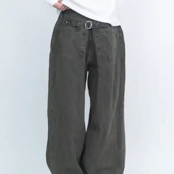 [BUNJANG] Helm Cinched Back Pants Khaki [M] / Helm 신치백 팬츠 카키 [M]