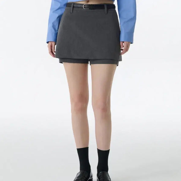 [BUNJANG] Musinsa Standard Women's Layered Mini Scots Midi / [새상품]무신사 스탠다드 우먼즈 레이어드 미니 스코츠 미디엄그레이M