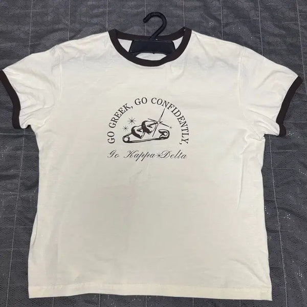 [BUNJANG] Printing Ringer T-Shirt / (새상품)프린팅 반팔 링거티