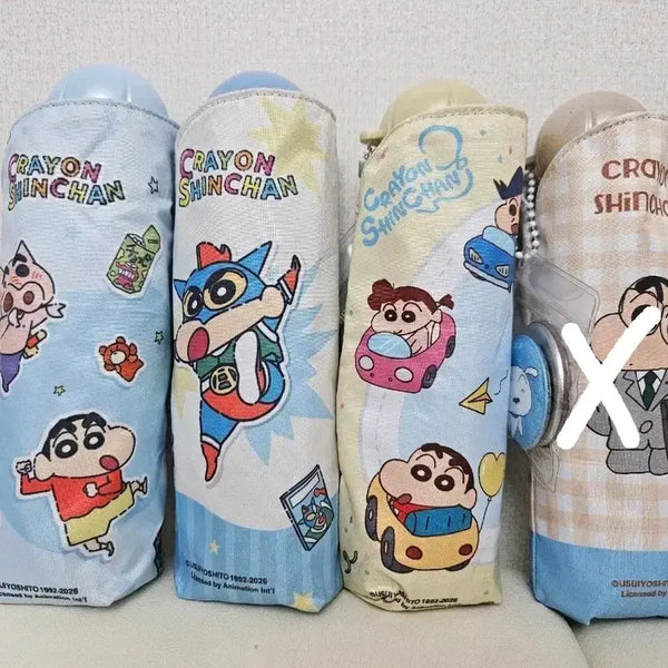 [BUNJANG] Crayon Shin-chan 3-Section Folding Umbrella & Wappen Set / 짱구는못말려 3단 우양산 와팬 세트