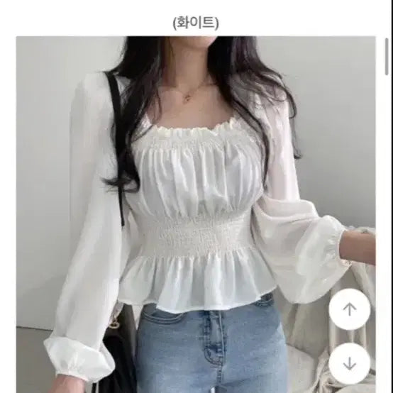 [BUNJANG] Square Neck Blouse / 스퀘어넥 블라우스
