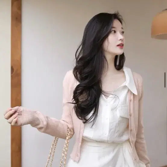 [BUNJANG] Milkcocoa Ivory Chiffon Wrap Collar Button Dress / 밀크코코아 아이보리 쉬폰 랩 카라 버튼 원피스