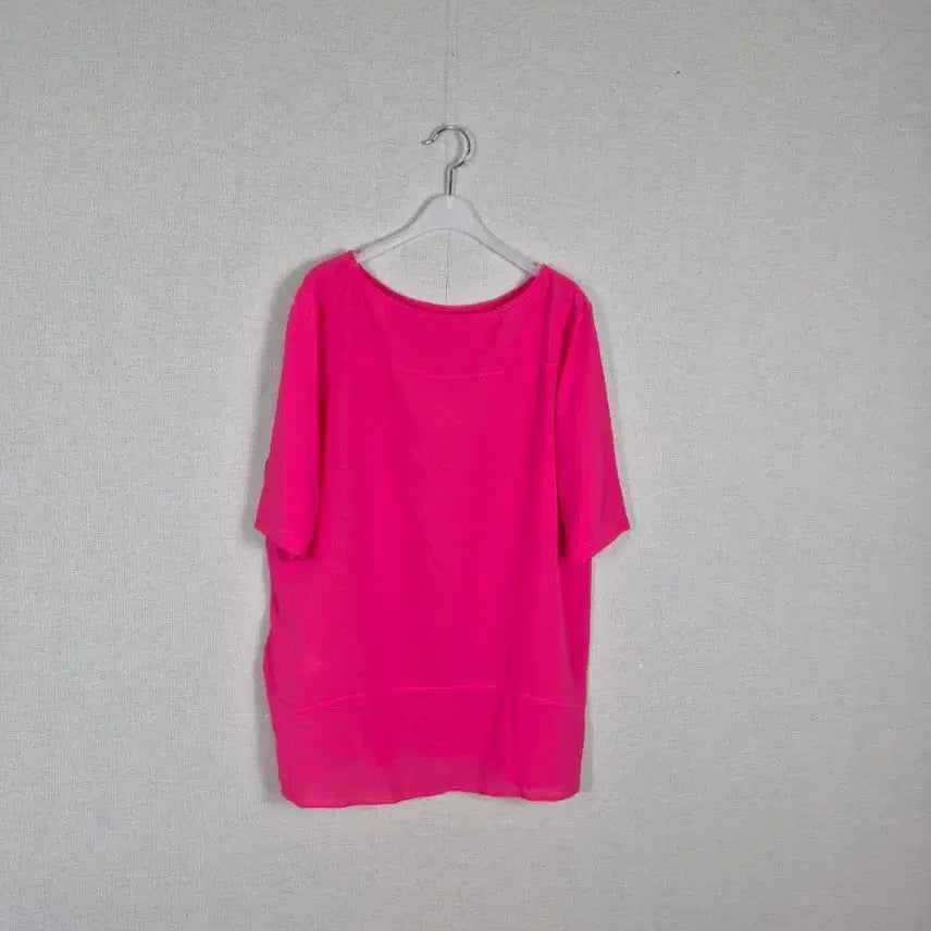 [BUNJANG] Hot Pink Short-Sleeve Blouse / (#77)매력적인 핫핑크 반팔 블라우스