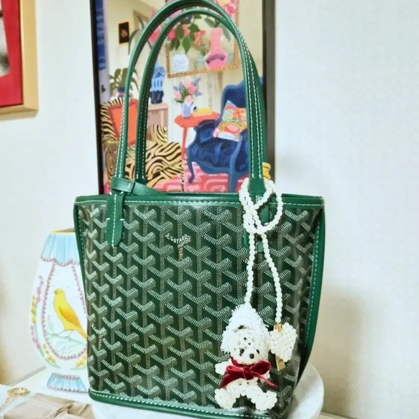 [BUNJANG] TIME Pearl Teddy Bear Keyring Charm / 타임 가방 악세사리 진주 테디베어 키링 참장식