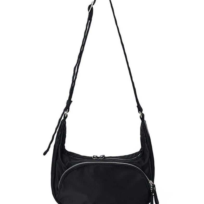 [BUNJANG] Haarkiv Perry Nylon Hobo Bag Black (After Pray Edition) / 하아카이브 페리 나일론 호보백 블랙 (애프터 프레이 에디션)