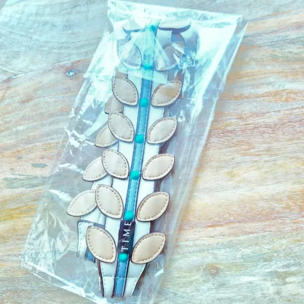 [BUNJANG] TIME Bag Strap - White Leaf Design / 타임 가방스트랩  _화이트