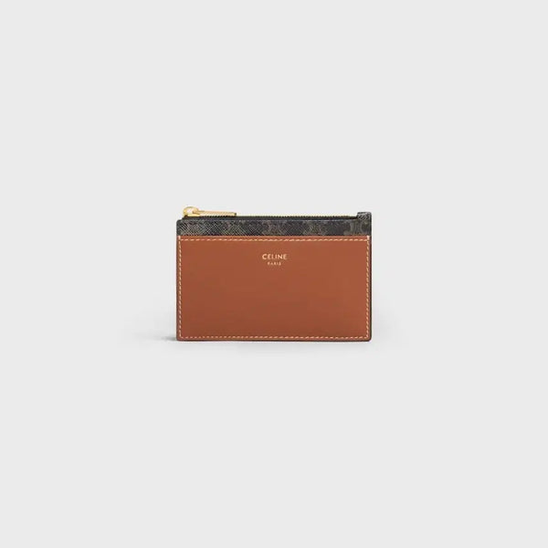 [BUNJANG] Celine Triomphe Canvas & Lambskin Zipped Card Holder / (새상품) 셀린느 지퍼 카드 지갑 - 트리옹프 캔버스 & 램스킨
