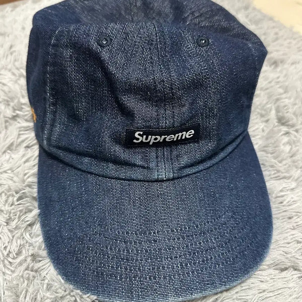 [BUNJANG] Supreme Cordura Denim Small Box 6-Panel Cap Blue / 슈프림 코듀라 데님 스몰 박스 6-패널 블루 - 24SS