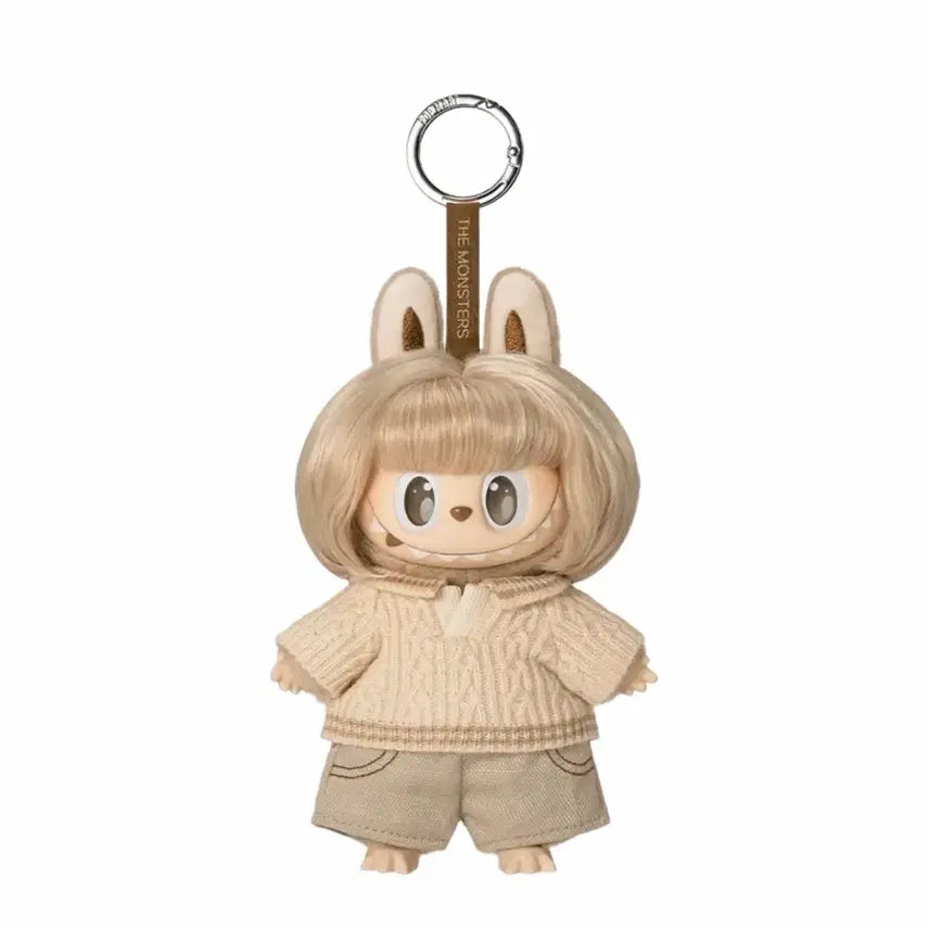 [BUNJANG] Pop Mart Labubu Hair Salon Series Doll Keychain (Warm Oat) - Sealed / [팝마트]라부부 헤어살롱 시리즈 인형 키링(웜 오트)미개봉 새상품