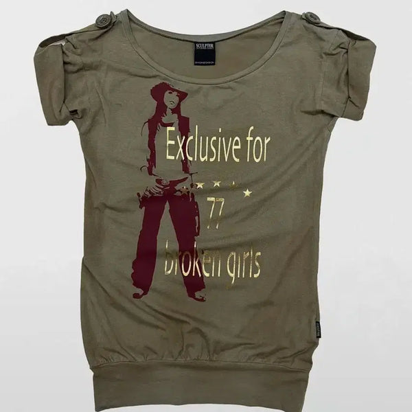 [BUNJANG] Sculptor Broken Girls Roll Up Tee / 스컬프터 반소매 티셔츠 Broken Girls Roll Up Tee Di