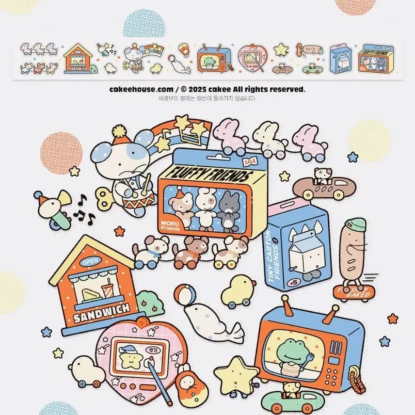 [BUNJANG] CAKE Playtime Kiss Cut Stickers - 25cm Pattern / 38번) 케이키 플레이타임 키스컷 띵