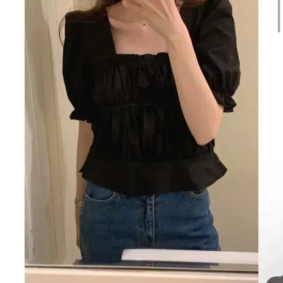 [BUNJANG] Mignewt Playa Blouse (Black) / 새상품)미뉴에트 플라야 블라우스(블랙,free)
