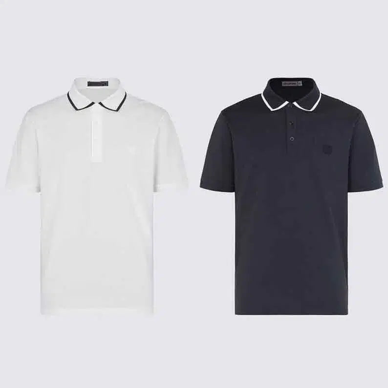 [BUNJANG] G/FORE Men's Seersucker Jersey Polo Short Sleeve T-Shirt / 지포어 남성 저지 시어서커 폴로 카라 반팔티 2칼라