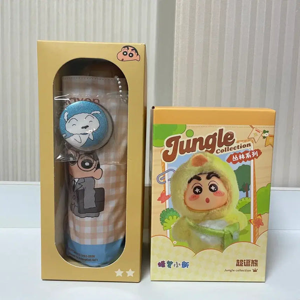 [BUNJANG] Crayon Shin-chan Umbrella Badge & Jungle Collection Plush Keychain Set / (새상품) 2세트 짱구는못말려 우산 뱃지 + 짱구 정글 컬렉션 인형 키링