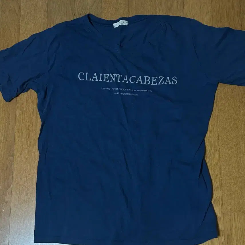 [BUNJANG] Lettering Short Sleeve T-Shirt Navy / 레터링반팔티셔츠