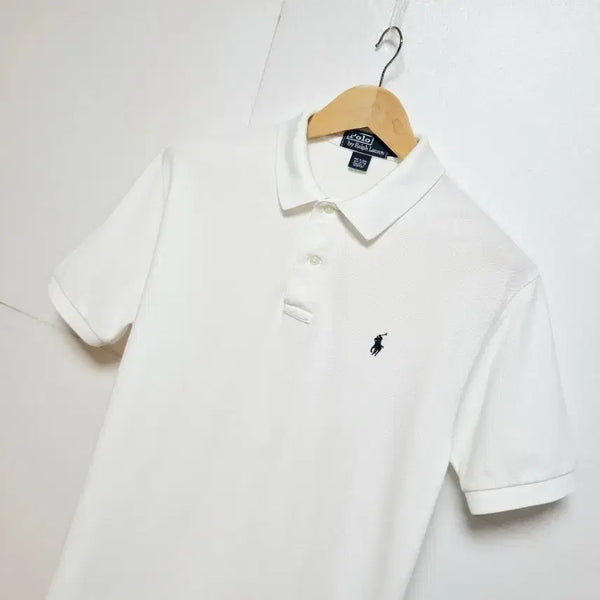 [BUNJANG] Polo Ralph Lauren Men's White Cotton Pique Short Sleeve Polo Shirt / 남성 폴로 화이트 흰색 코튼 피케 PK 카라 반팔 티 티셔츠