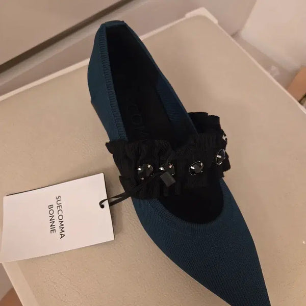 [BUNJANG] SUECOMMA BONNIE Heel Flat Shoes New Arrival / 슈콤마보니 힐 플랫슈즈 장식 새상품